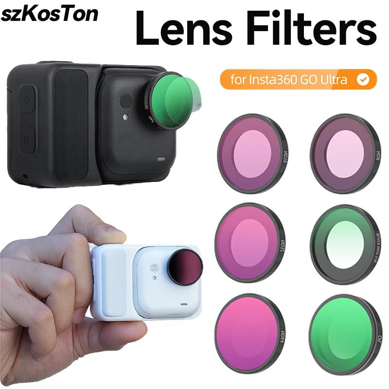 Conjunto de filtros de lente para insta 360 go ultra mcuv cpl nd 8 16 32 64 ndpl filtros de lente de filme para insta360 go ultra acessórios de câmera