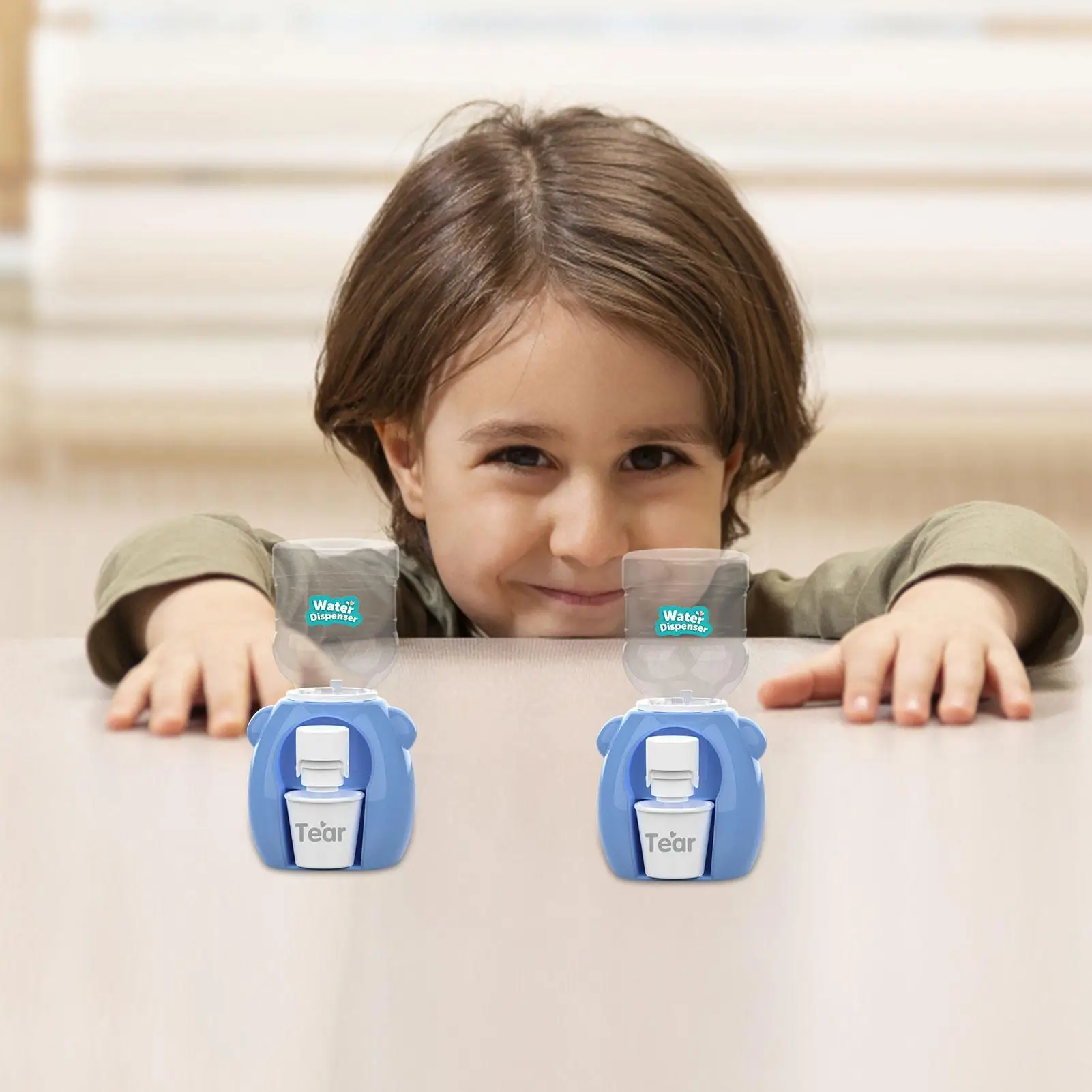 Mini distributore d'acqua doppio per bambini giocattolo con acqua calda carina succo di latte fontana simulazione giocattoli da cucina Montessori