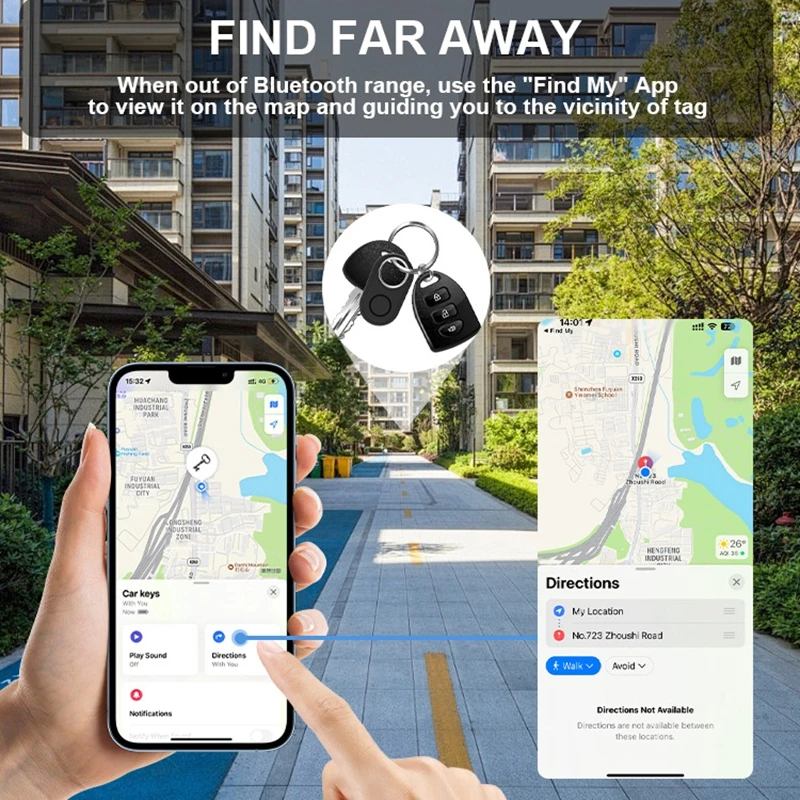OPPO Bluetooth 5.3 جهاز تعقب ذكي صغير لـ Apple Find My Anti-lost Locator Pet Smart Tag Wallet Key Finder لجهاز Iphone #5