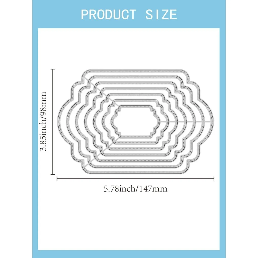 1Pcs Geometrische Thema Carbon Stahl Schneiden Stirbt Schablonen Hexagon Dekorative Präge Karte Präge Ordner für Karte