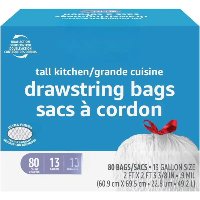 

Force Flex Tall Kitchen Drawstring Trash Bags, Lavender Scented, 13 Gallon, 80 Count, Pack of 1