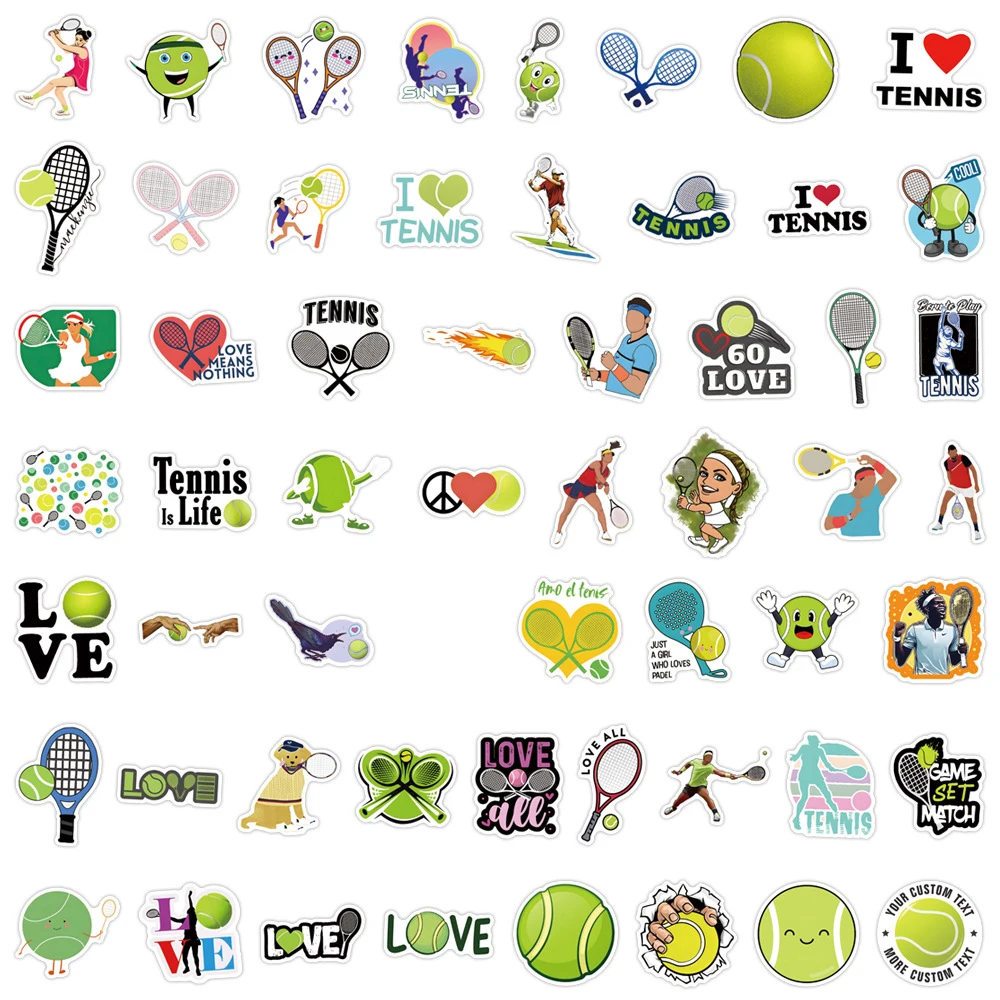 10/30/50/110PCS Tennis Sports Cartoon Stickers Graffiti Decals Waterproof Aesthetic DIY Skateboard Bike Suitcase Freezer Laptop