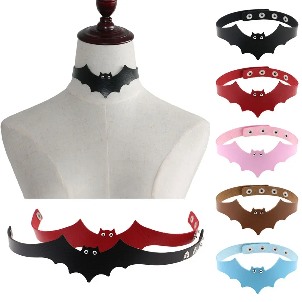 Punk Harajuku Simple Night club Individuality Different Accessory Gothic PU leather Bat wing Choker Collarbone chain