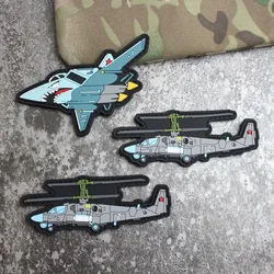 Helicopter Emblem PVC Hook and Loop Patches for Clothing Tactical Armband Backpack Sticker Shark Aircraft Morale Badge