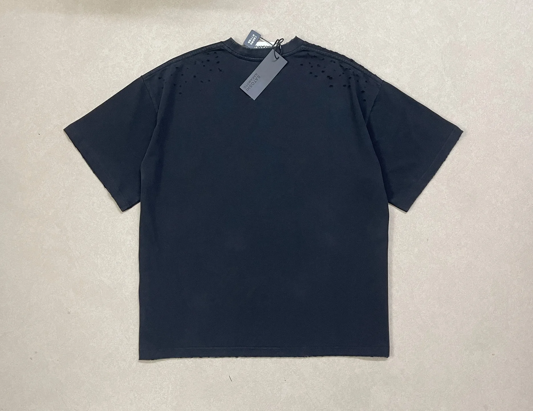Washed Black Satoshi Nakamoto Oversized No Savior Hole T Shirt Men Women High Quality Tee Tops T-Shirt