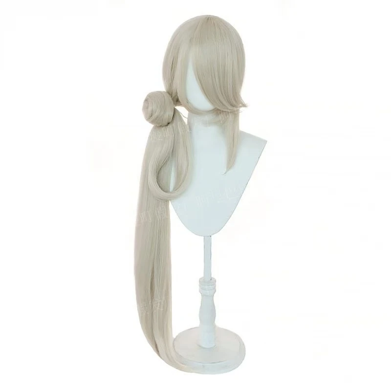 Imanotsurugi Anime Character Cosplay Wig Long Hair with Hair Bun Rose Net Cap Heat Resistant Synthetic Fiber Wig for Halloween