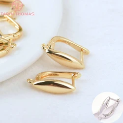 (2694)6PCS 17x12MM 24K Gold Color Brass Horse Eyes Stud Earrings Pins Earrings Clasps High Quality DIY Jewelry Making Findings