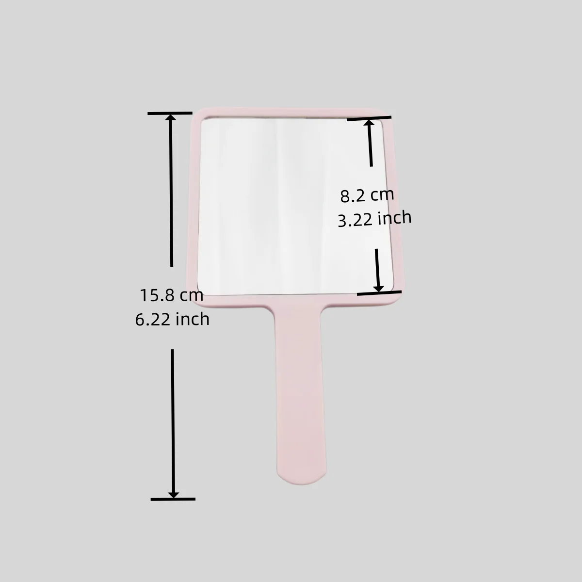 3-teiliger Hand-Schmink spiegel Tragbarer kleiner Spiegel mit quadratischen Spiegeln und super weichem Puder-Puff-Reise material