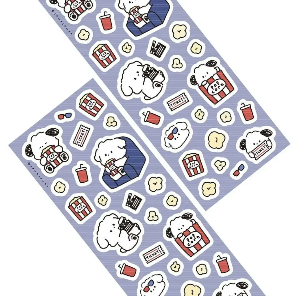 16pcs Cute Cartoon White Dog Stickers Ins Guka Account Phone Case Diy Decorative Stickers