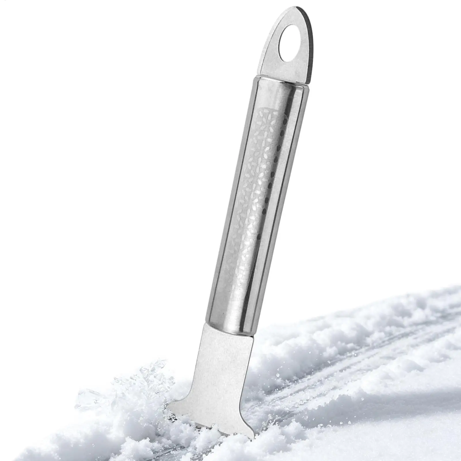 Non-Scratch Stainless Steel Scraper Ergonomic Non-Slip Kitchen Defrost Tool for Cookware Grill Counter Home Kitchen BBQ Camping