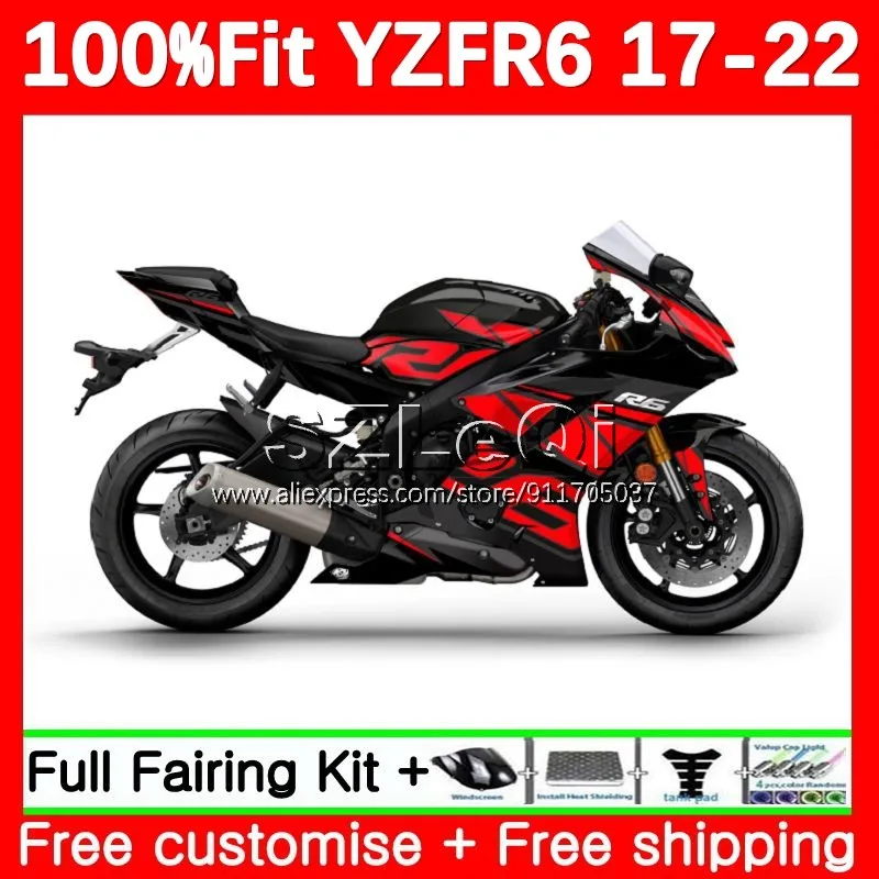 Injection Body For YAMAHA YZF R6 R 6 YZFR6 17 18 19 20 21 22 126No.102 YZF-R6 Gloss Red 2017 2018 2019 2020 2021 2022 Fairing