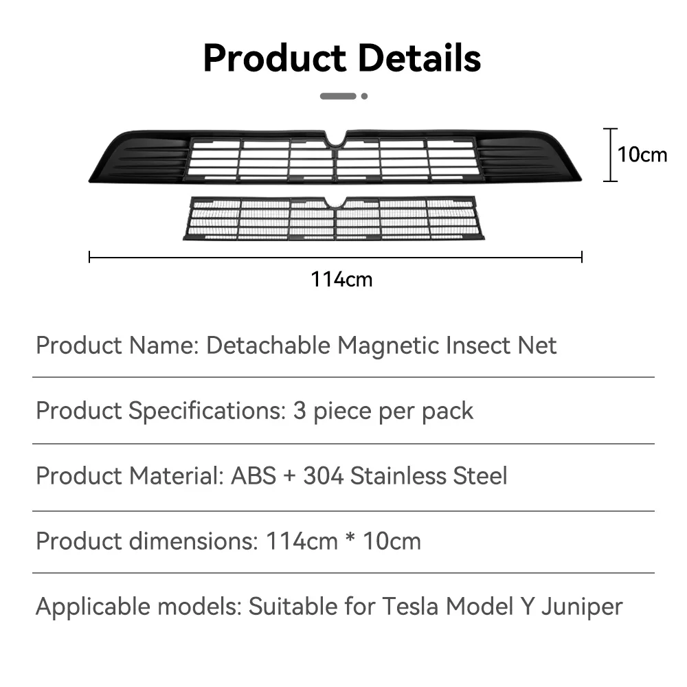 YZ for Tesla Model Y Juniper Front Protective Grille Guard Aluminum Alloy Magnetic Grille  Anti-Insect Mesh Vehicle Accessories image 6