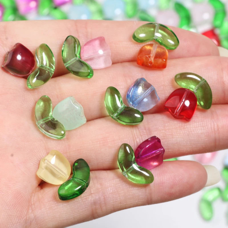 25set/Strang Tulpe Glas Lampwork Lose Spacer Perlen Für Schmuck Machen Diy Armband Halskette Ohrringe Charme Handwerk Dekor