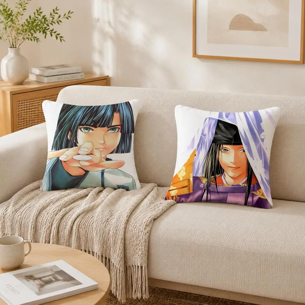 Anime H-Hikaru No Go Cushion Cover Plush Decorative Pillow Case With Hidden Zipper Cutecore Room Decor For Home
