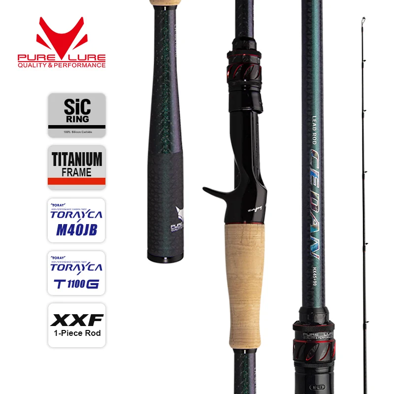 PURELURE CEDAN 1-Piece Rod All Fuji SIC Guide Rings Mandarin Fish Rod Sea Bass Rod  Cork Handle Toray T1100G Cloth