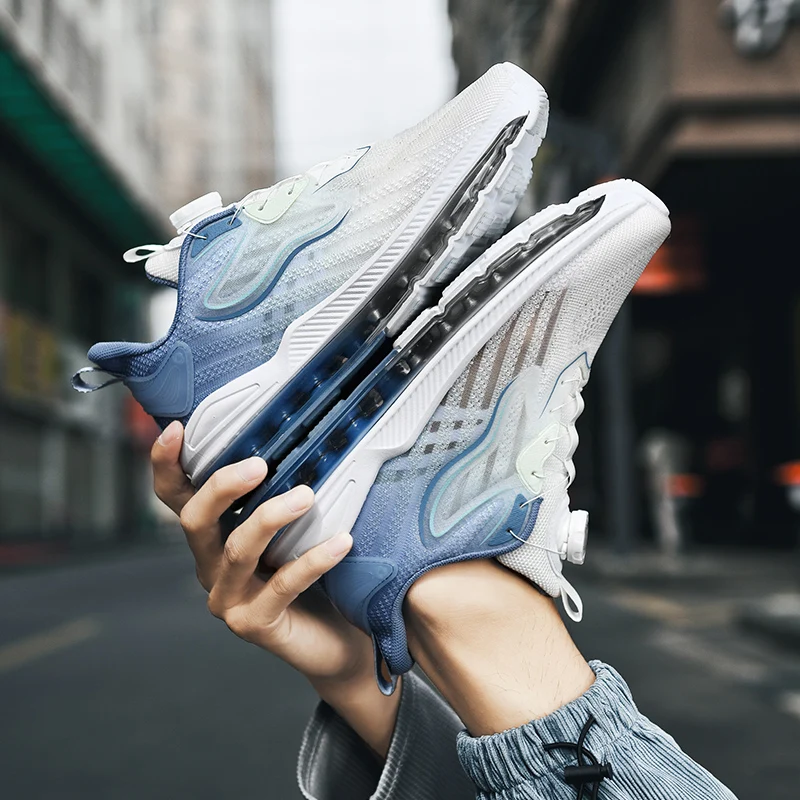 أحذية رياضية كاجوال للرجال قابلة للتنفس، أحذية رياضية فاخرة بدون كعب أنيقة - أحذية سباق مريحة للرجال