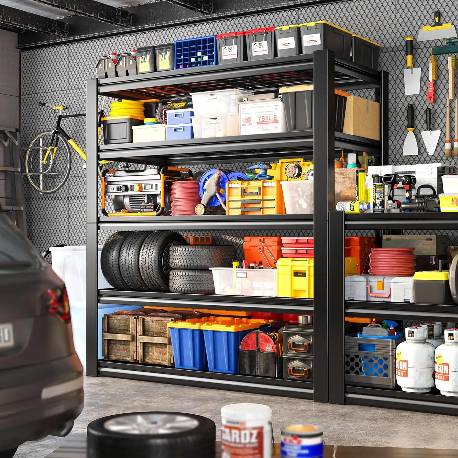Garage Shelving 3000LBS, Heavy Duty Storage Shelves, Adjustable Industrial Metal Shelving Unit for Garage,36" W x 16" D x 72" H image 5