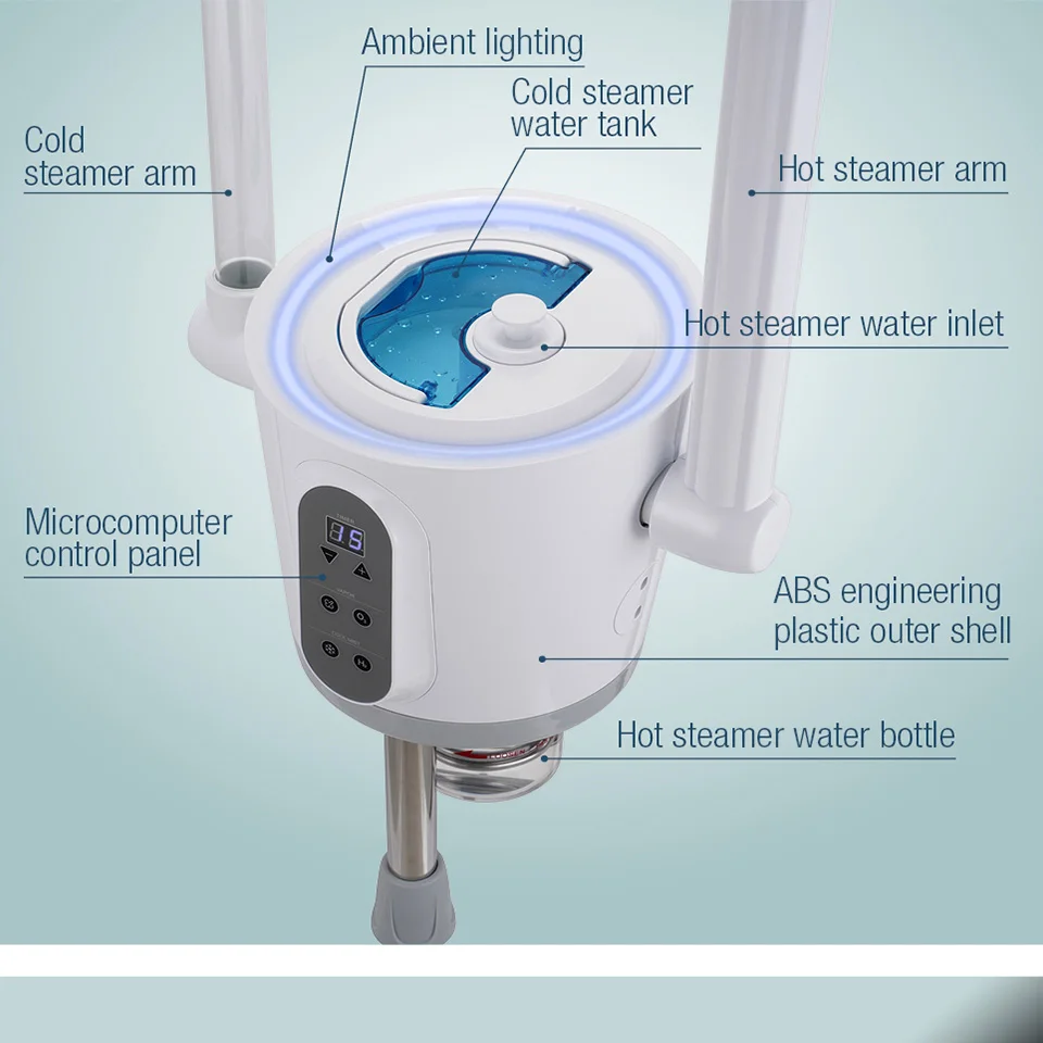 2023 vapore facciale caldo e freddo e freddo con ozon per la pulizia profonda del viso vaporizzatore salone Home Spa cura della pelle sbiancante