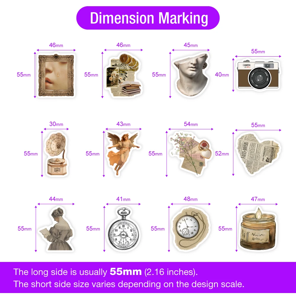 Vintage Elements Newspaper Stickers DIY Gift Toys Decal for Scrapbook Phone Decorative Luggage Bottles Decorative Waterproof