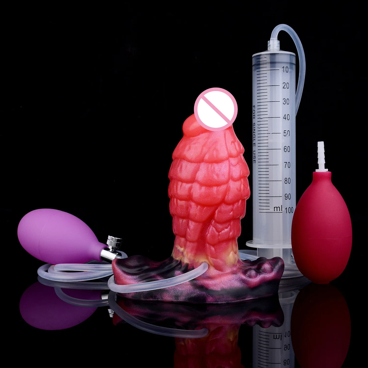 Backcourt developer anal dilator inflatable water spray silicone anal plug flirting anal expansion toy adult sex toy
