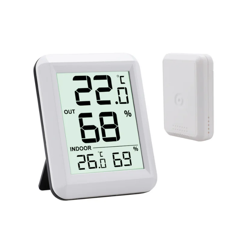 Indoor Outdoor Temperature Humidity Monitor Wireless Digital Thermometer with Sensor -40℃~60℃ Range Auto Update for Home Garden