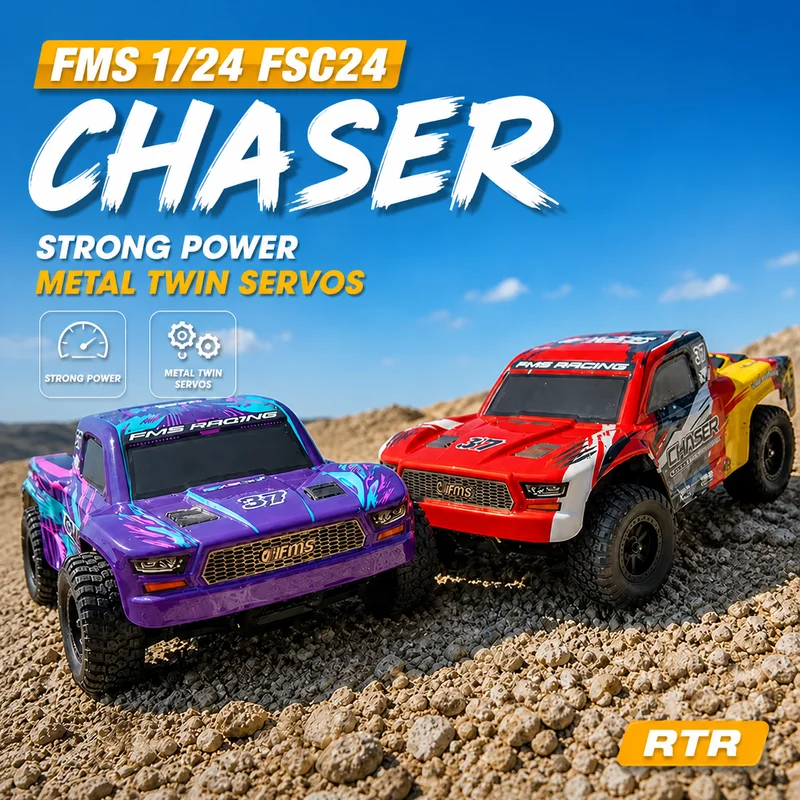 Fms 1/24 Fsc24 Ranger Remote Control Car Strong Power Short‑Course Truck Off‑Road Vehicle Metal Twin Servos Beginner Entry Level