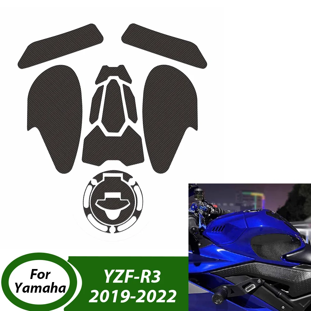 

Мотоциклетная противоскользящая крышка топливного бака, защитная боковая наколенница, наклейка, подушечки для YAMAHA YZF-R3 YZFR3 2019-2022, аксессуары