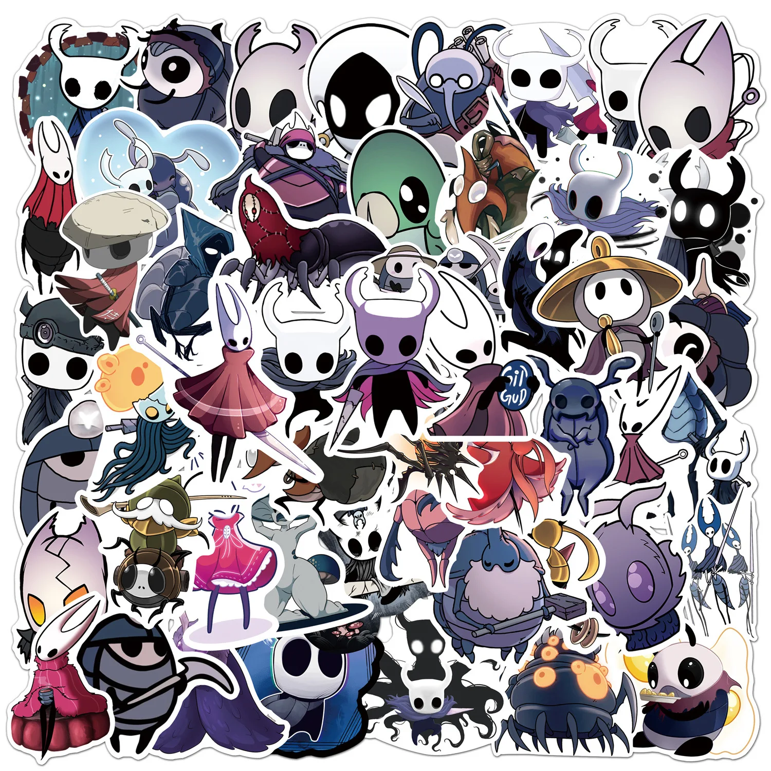54PCS Hollow Knight Stickers Graffiti Stickers DIY Diary Phone Case Handmade Scrapbook Aesthetic Stickers