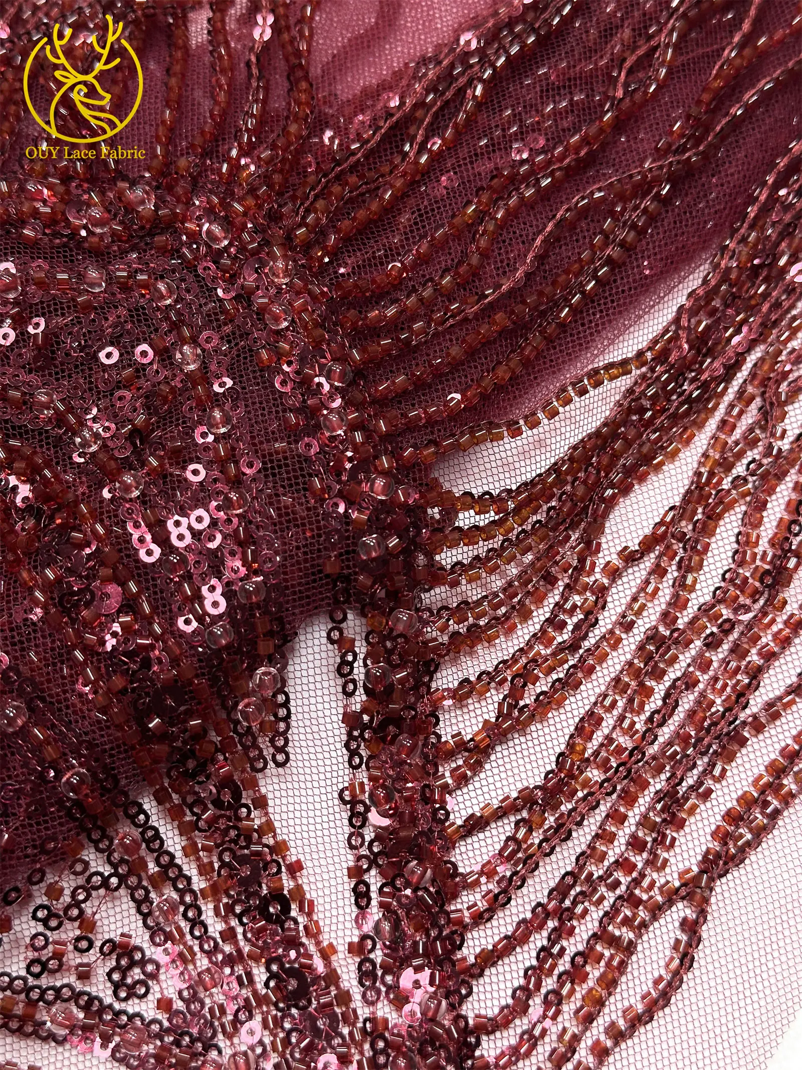 Königsblauer Afrikanischer 3D-Anhänger Perlenbesetzter Spitzenstoff 2026 Hochwertige Nigerianische Pailletten-Spitze für Brautkleider und Festkleider – Detail 22