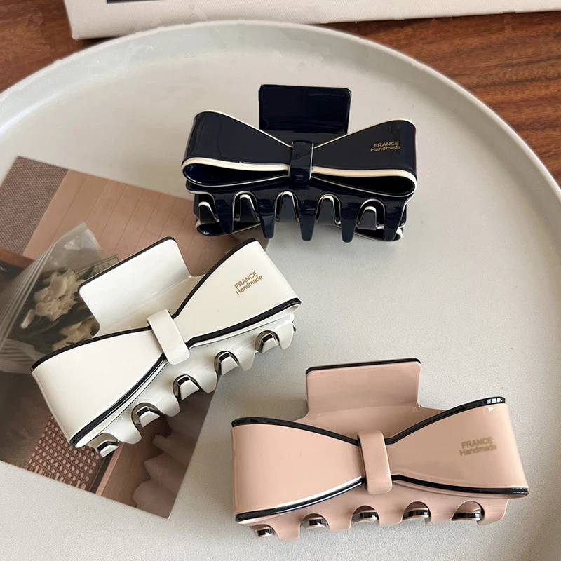 

French-style Bow Hair CLaw for Women Acatate Elgant Hair Clip Hairpin Hair Shark Clip Hair Clips Hair Accessories for female