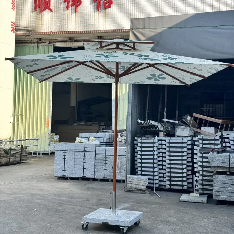 for Factory Outdoor Parasol Bar Beach Sunscreen Courtyard Commercial Street Aluminum Central Pillar Table and Chair Umbrella