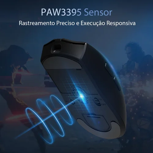 Imagen 2 del producto Ratón inalámbrico para juegos Delux M600 PMW3395 49g ligero 2,4G conexión de modo Dual ratón Macro recargable para jugadores de PC