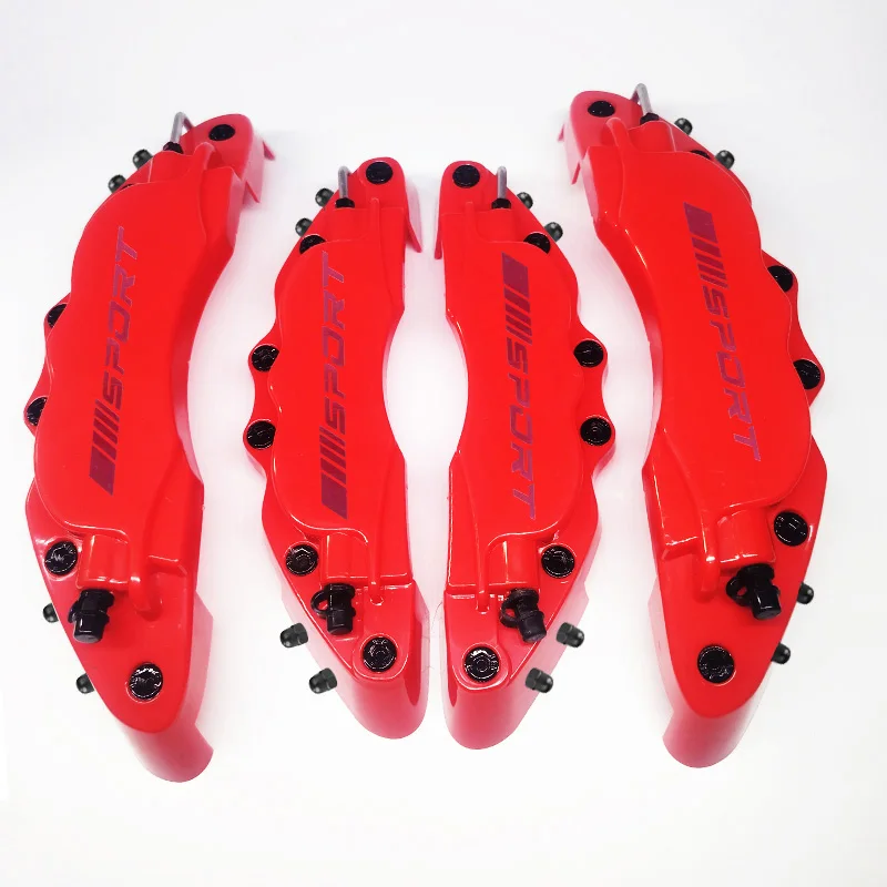 2*2Pc Fixing By Screw ABS Plastic Brake Caliper Cover Red Sport Logo Styling Car Accessiries For BMW Mercedes Benz Audi Honda view 3