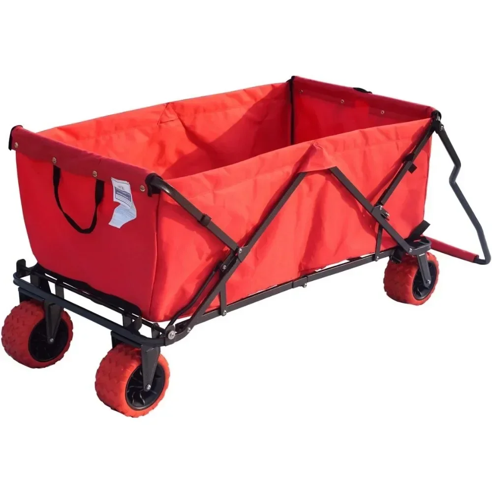 

XMSJ Garden Cart, Collapsible Utility Wagon, Extra-Large Wagon with All-Terrain Wheels, Portable outdoor utility, Garden Cart