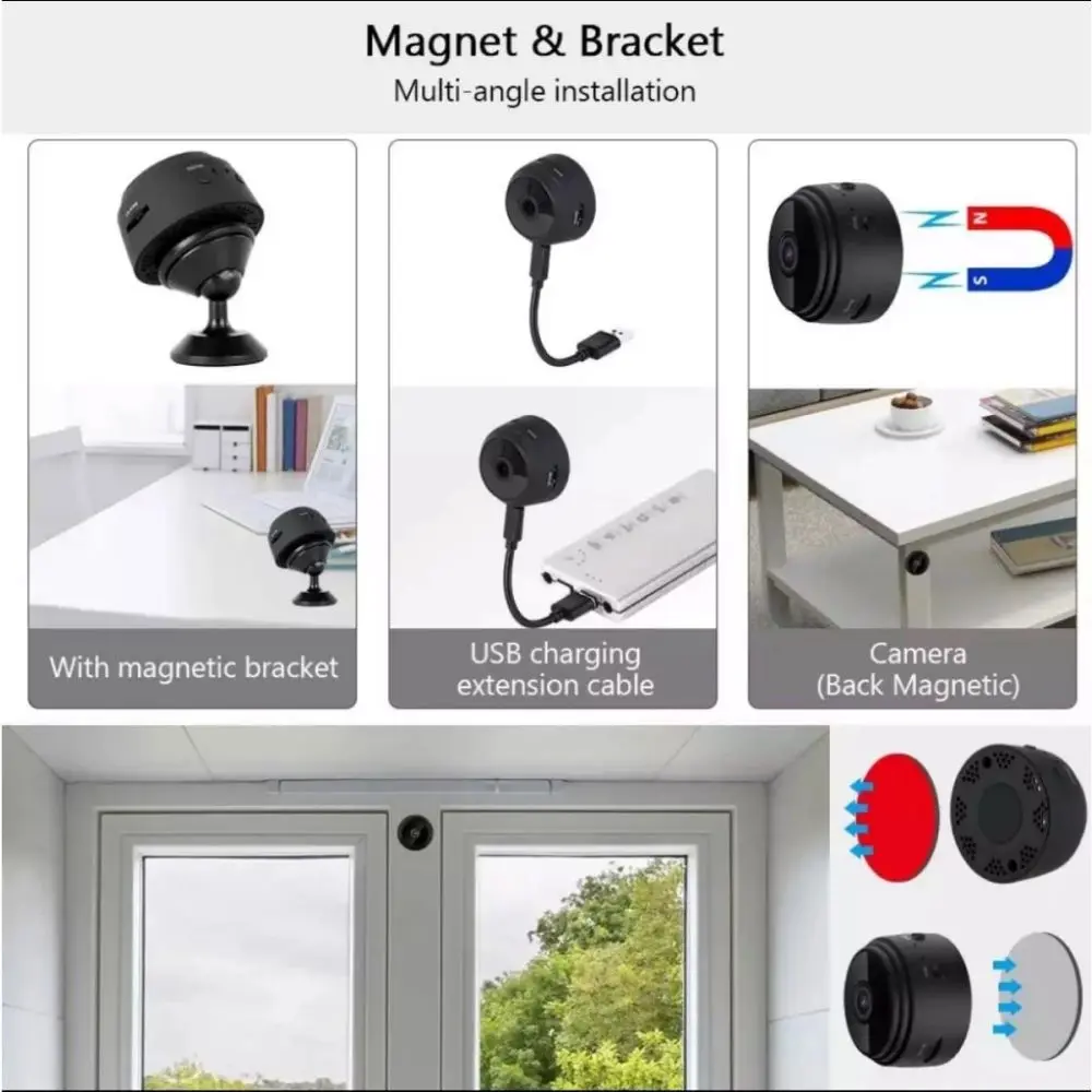 

Micro Video Recorder Mini Camera Motion Detection Night Vision Two-Way Talk Camera Wireless Design Alarm System Wireless Camera