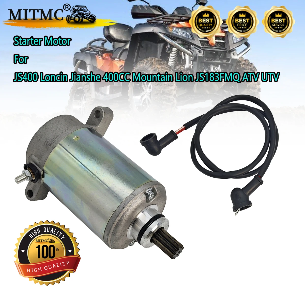 MITMC Starter Motor For JS400 Loncin Jianshe 400CC Mountain Lion JS183FMQ ATV UTV F3-D60000-0