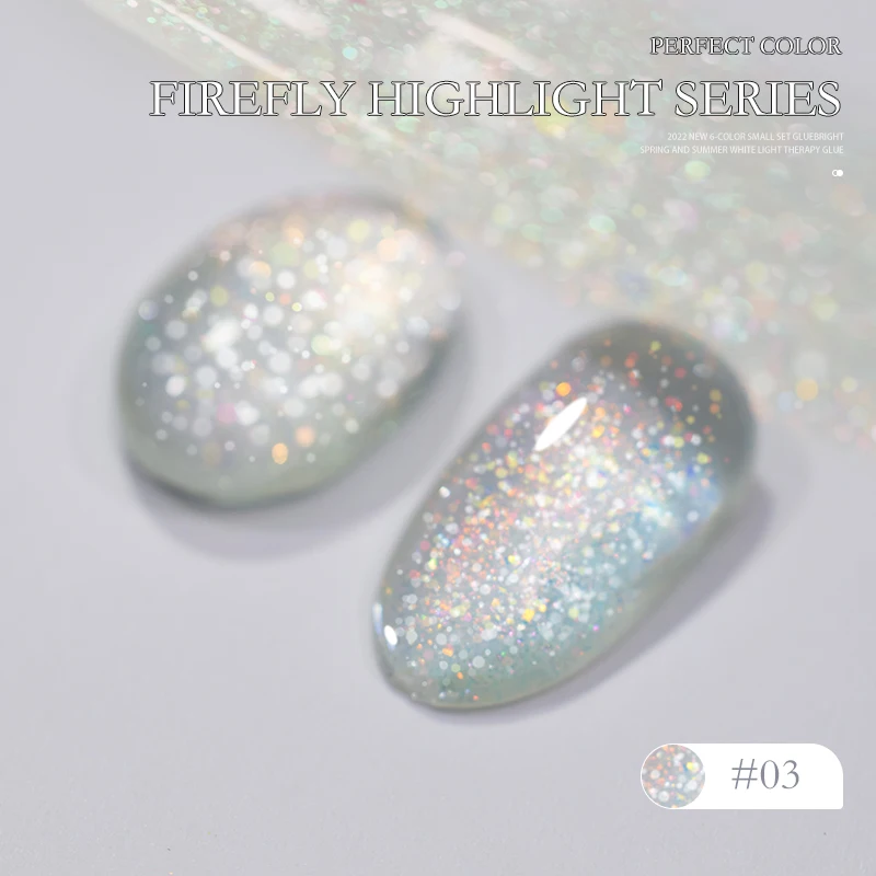 PERFECT COLOR Firefly Highlight Serie 6 Farben, 12 ml Funkelnder Diamanten- und Glitzer-Gel-Nagellack – Detail 10
