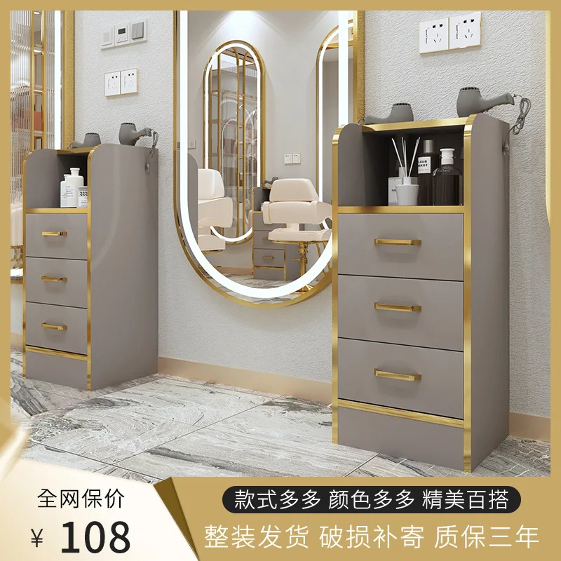 AOLIVIYA Barber Shop Tool Cabinet Hair Salon Standing Hair Cut Shelf Tool Table Solid Wood Multifunctional Hair Salon Wholesale