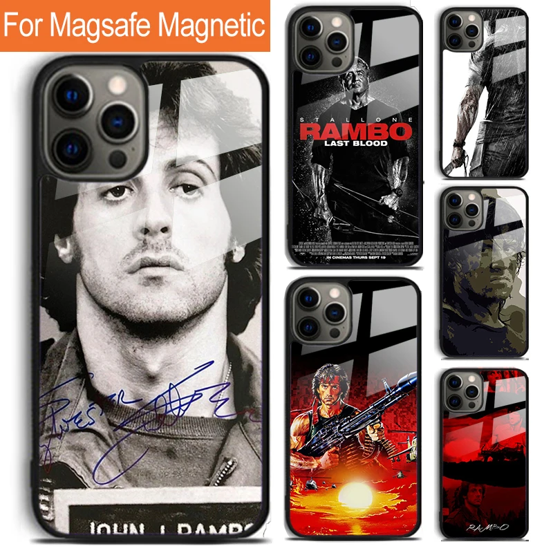 First Blood John J. Rambo Phone Case For iPhone 16 15 14 13 12 11 Pro Max Plus Magsafe Magnetic Wireless Charging Cover