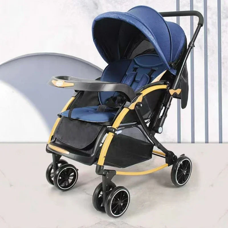 

Multi-Functional Cradle Bed - 360° Rotatable Wheel Stroller, Lightweight Foldable Baby Carriage, Portable Pram, Reclining Seat