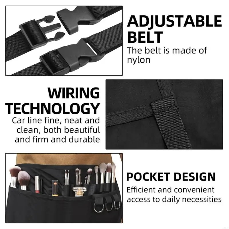 

Unisex Waist Apron With Pockets Water Resistant Beauty Salon Apron Barber Work Apron For Hairdressers Makeup Artists
