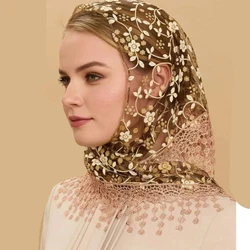 Triangle Lace Mantilla Veil Tulle Scarf Covering Church Veil for Mass Wedding