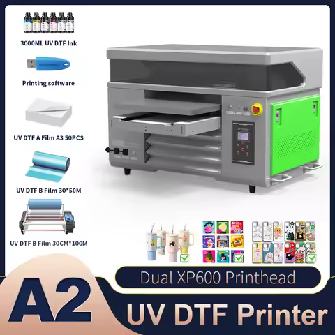 A2 UV Printer For XP600 Impressora A2 UV Printing Machine UV DTF Stickers Printers For PVC Phone Case Wood Glass Acrylic