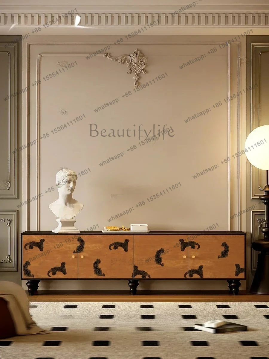 

Взрывной шкаф для телевизора из цельного дерева для гостиной, декоративное хранилище для спальни, прикроватная тумбочка для хранения, встроенная витрина