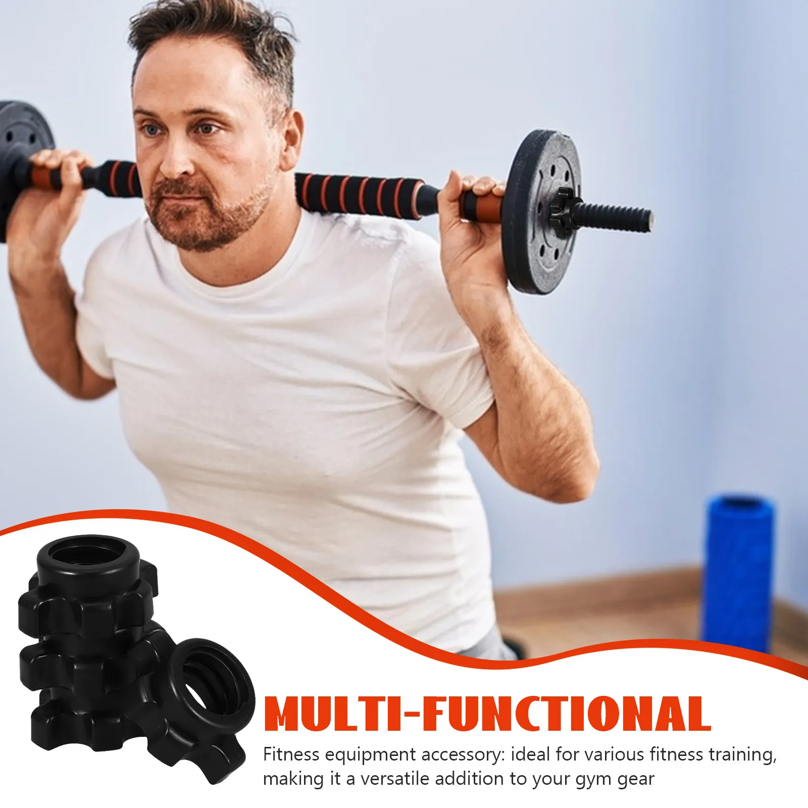 4 Pcs Plastic Nut Dumbbell Bar Fixing Screw Barbell Safety Lock Fitness Equipment Hardware Dumbbell Bar fasterner for Home Gym