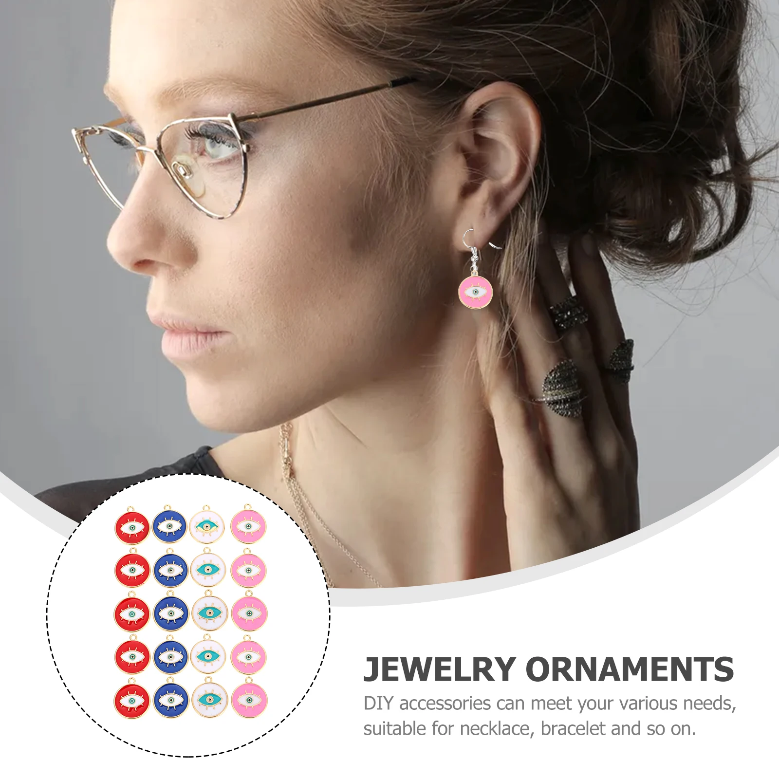 

20Pcs Round Plate Pendant Alloy DIY Jewelry Making Materials Necklace Bracelet Charms Durable Craft Accessories for Handmade