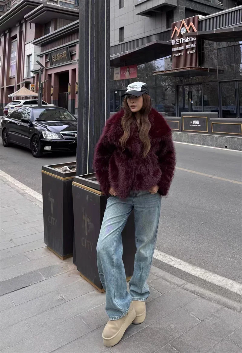 Guobioziy Women's Jacket 2026 Fall/Winter New Solid Color Long Sleeve Faux Fur Loose Warm Coat Trendy and Stylish Hot Sale