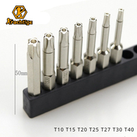 Krachtige 7Pcs 50mm Magnetic Screwdriver Set T10 T15 T20 T25 T27 T30 T40 1/4\