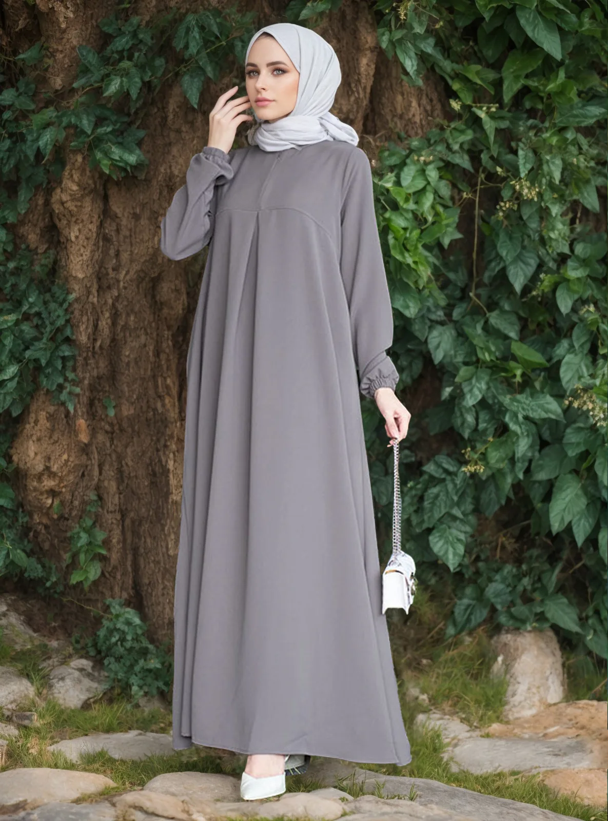 Casual Eid Mubarak Moda musulmana Abayas para mujeres Turquía Abaya gasa Dubai Kaftan vestido bata mujer caftán marroquí