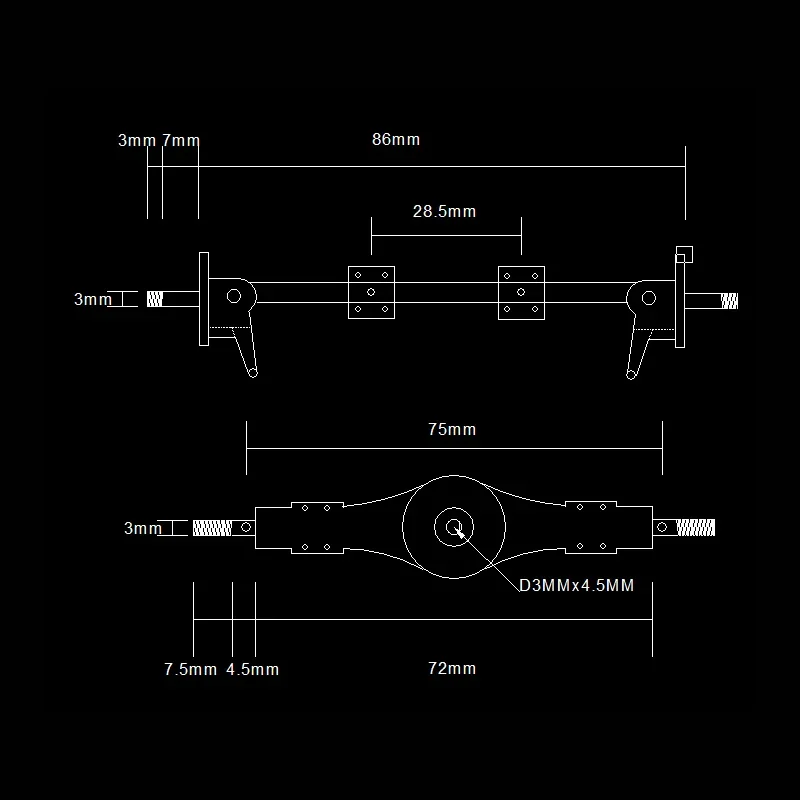 Qin24 1/24 RC Heavy Truck Metal Front Middle And Rear Diff Bridge Set Parts